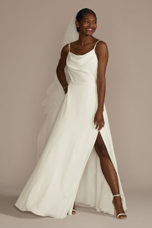 As Is Crepe A-Line Wedding Dress with Pockets | David's Bridal